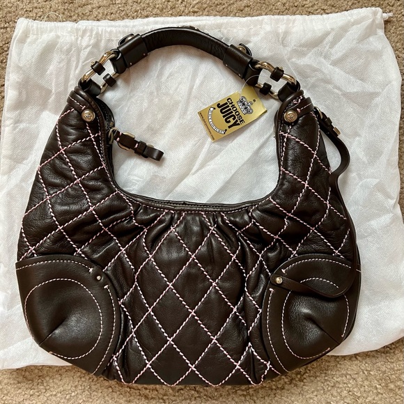 Juicy Couture Handbags - NWT Vintage Juicy Couture Leather Shoulder Bag Hobo Y2K